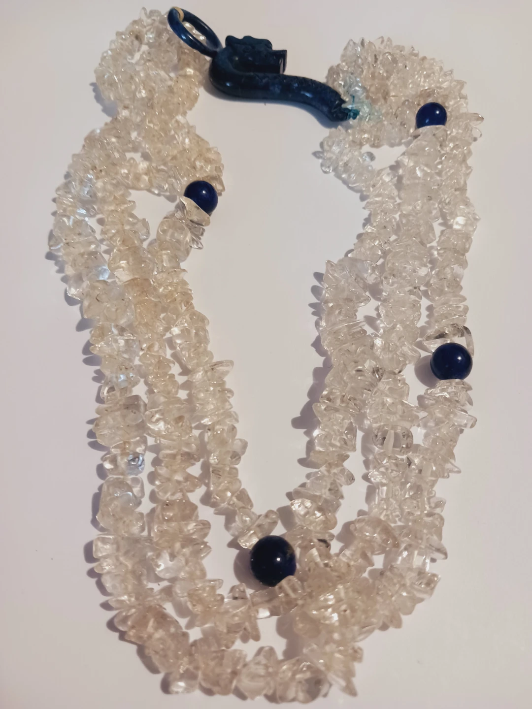 Genuine Crystal Stone Necklace with Dragon Clasp