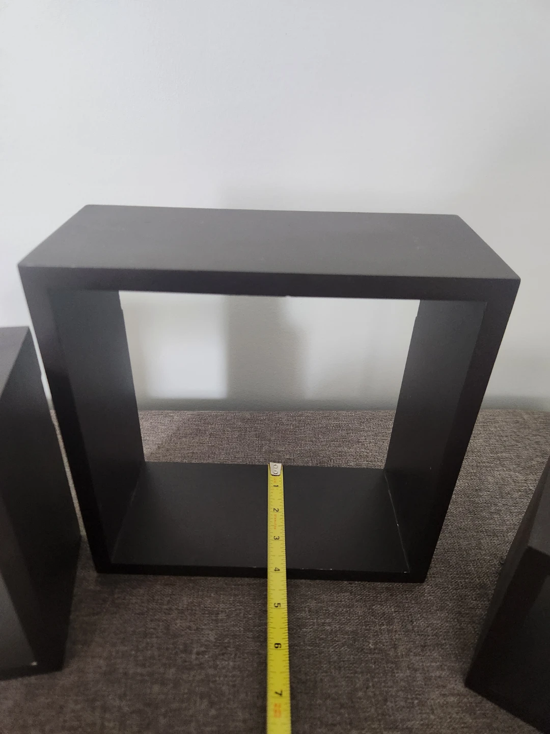 Set of 3 Black Cube Wall Shelves - photo 4