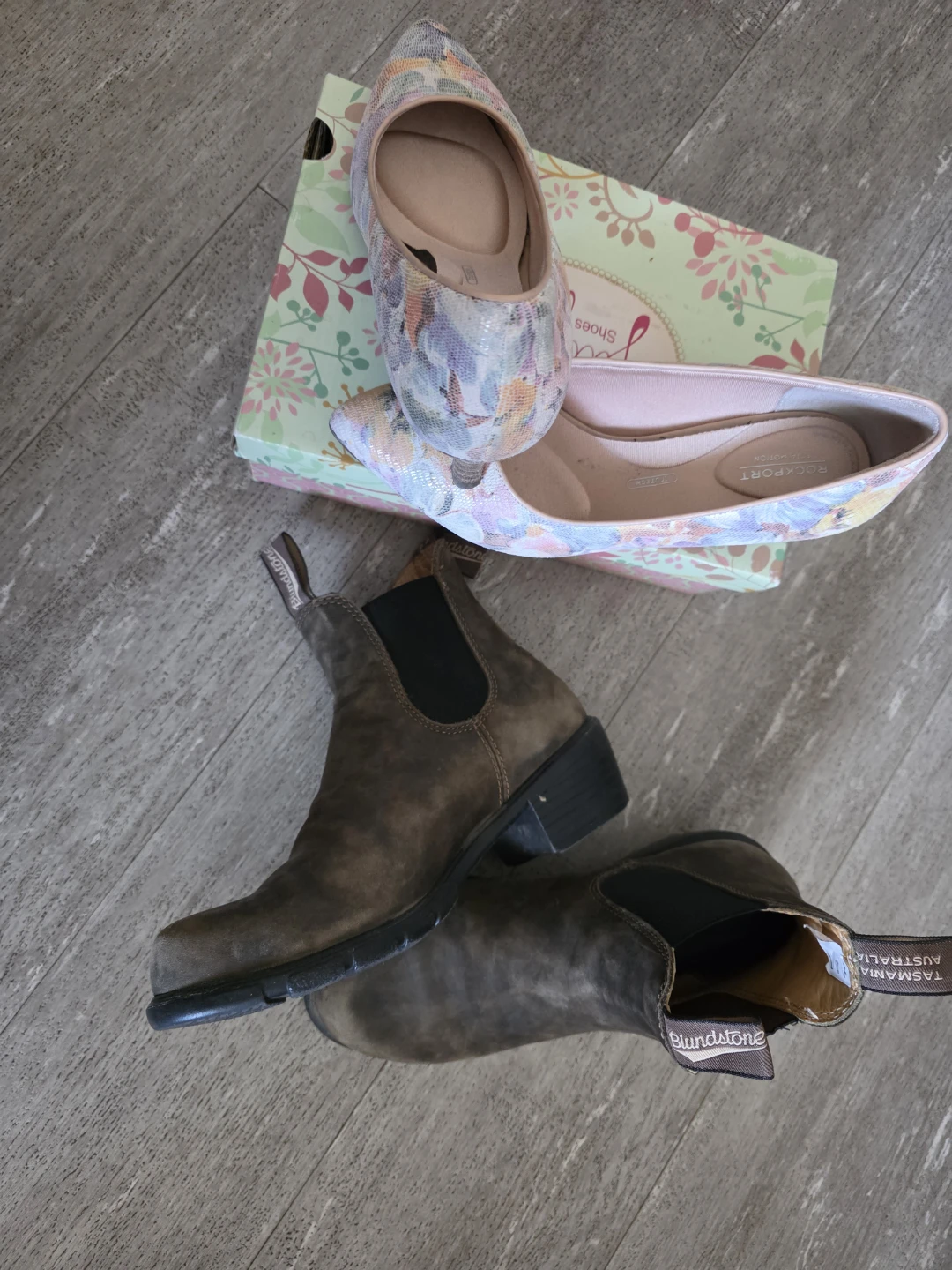 Blundstone Boots and Rockport  with 1 inch heels