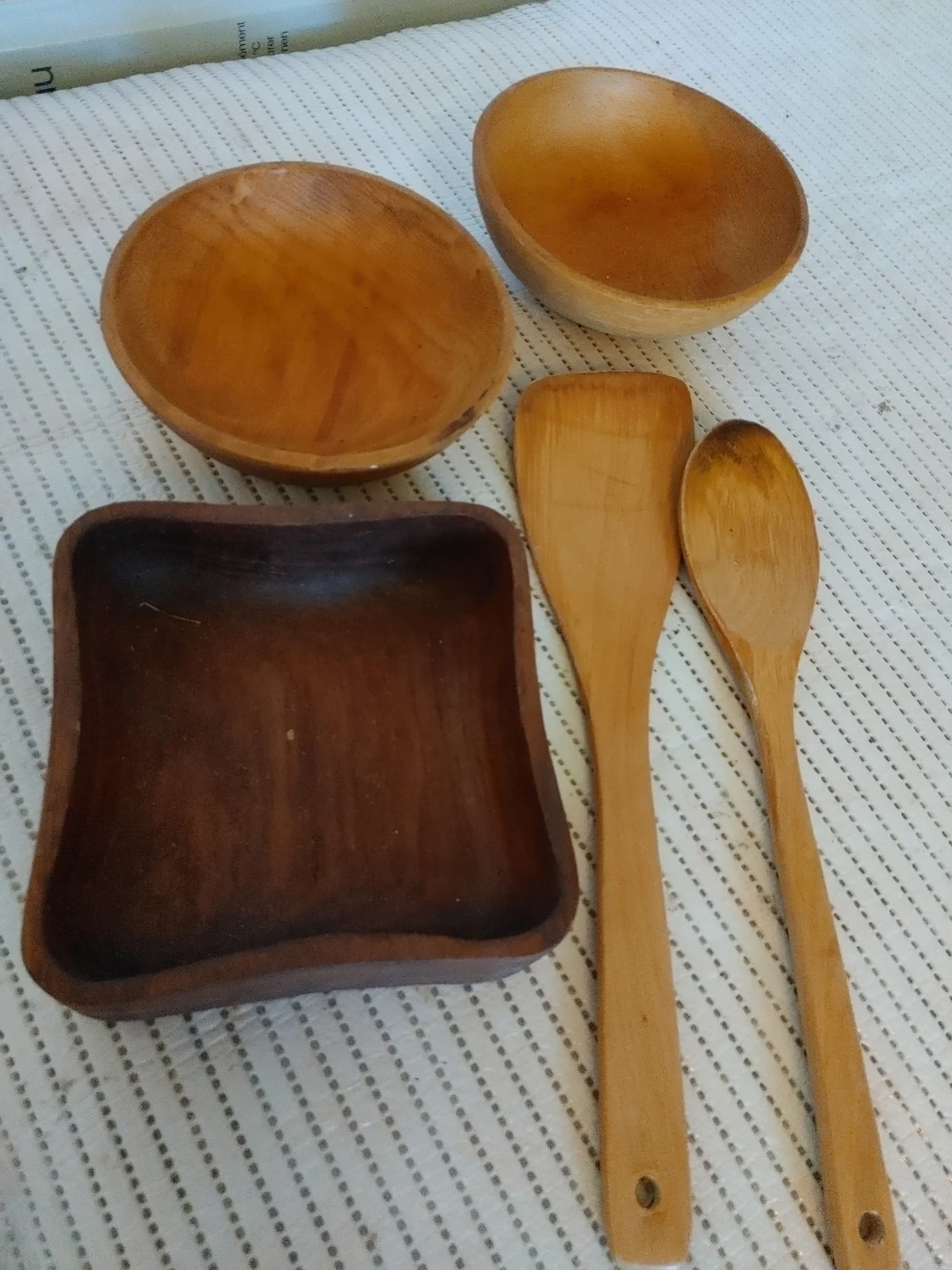 Wooden Kitchen Utensils and Bowls