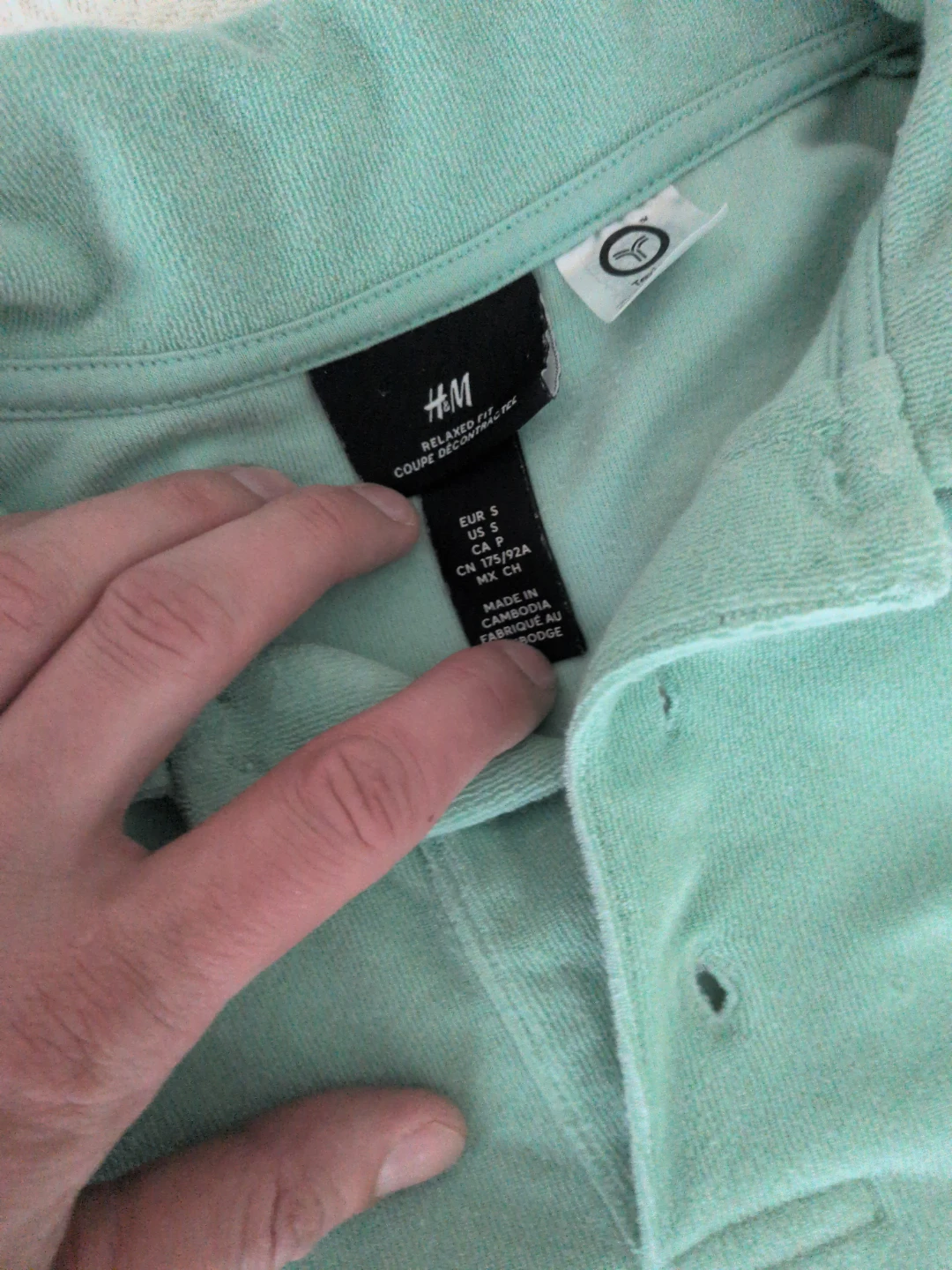 H&M Relaxed Fit Mint Green Terry Cloth Shorts and Top Set - photo 3