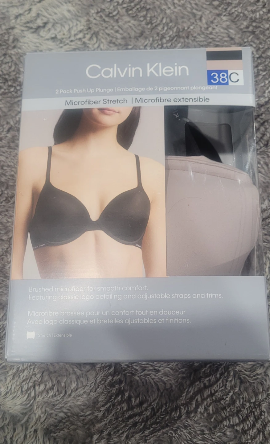 Calvin Klein 2 Pack Push Up Plunge Bra 38C