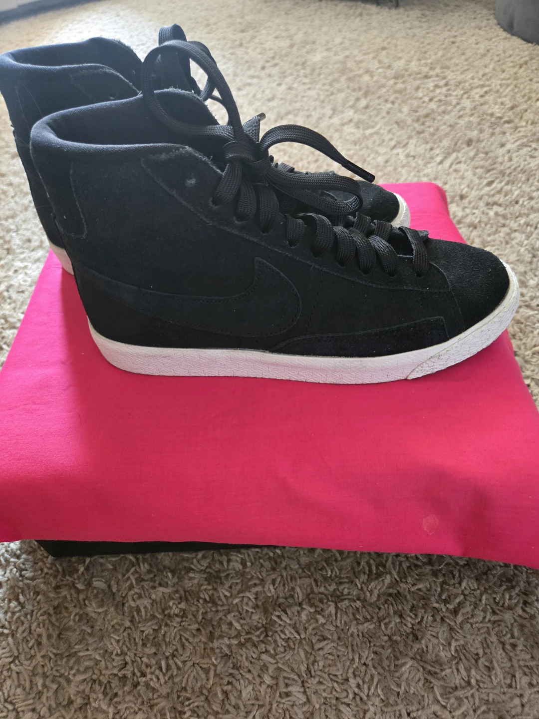 Nike Blazer Mid '77 High Top Shoes Black Size 4Y - photo 2