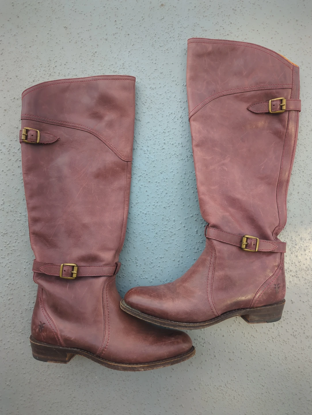 STAMPEDE Frye Women's Riding Boots - Burgundy Leather - Size ~6 - photo 2