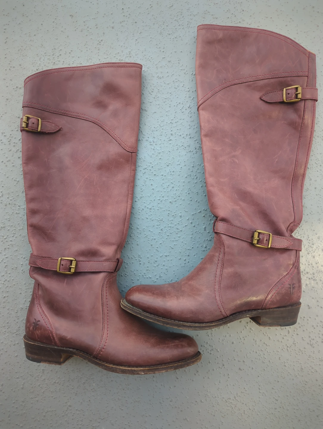 STAMPEDE Frye Women's Riding Boots - Burgundy Leather - Size ~6 - photo 3