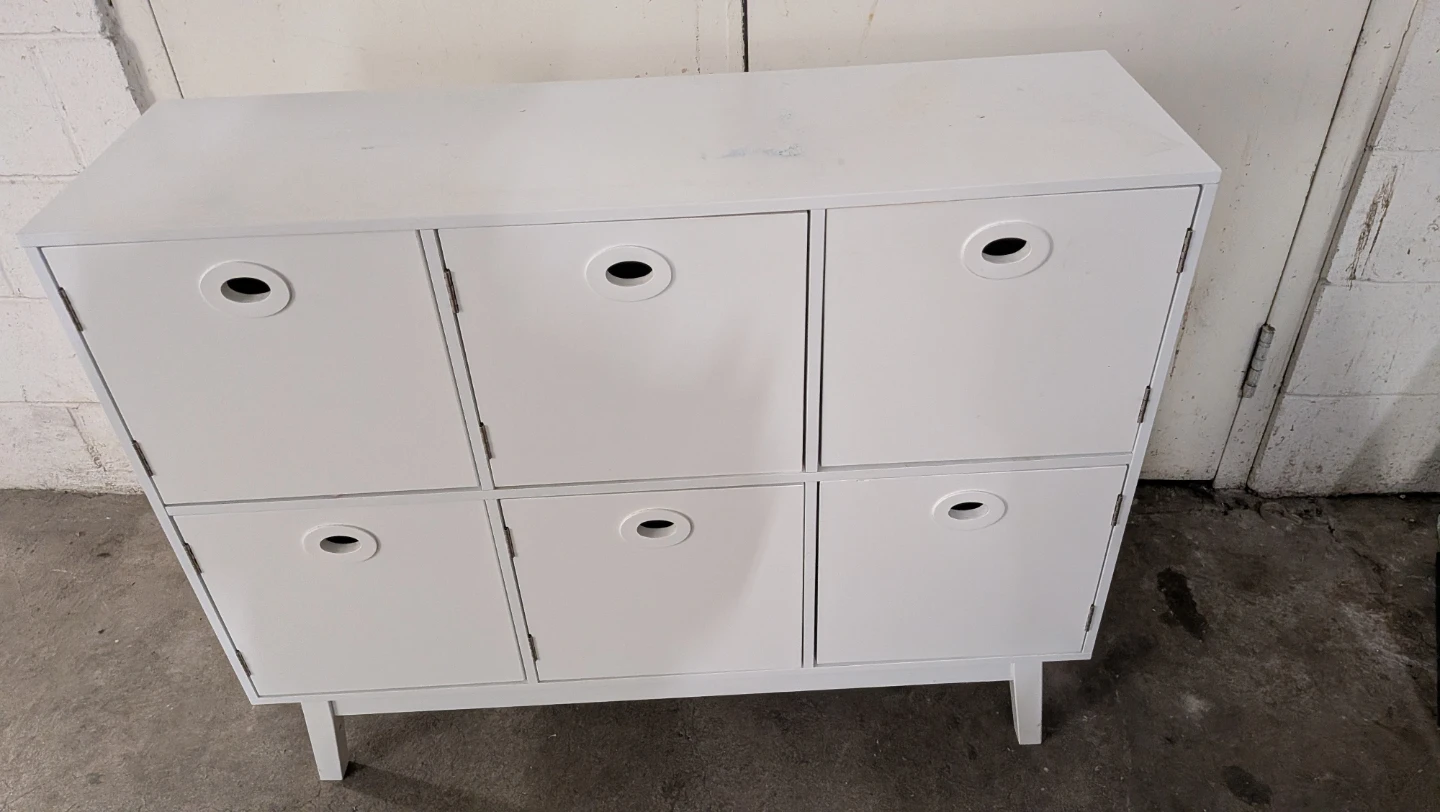 White 6-Cube Storage Cabinet