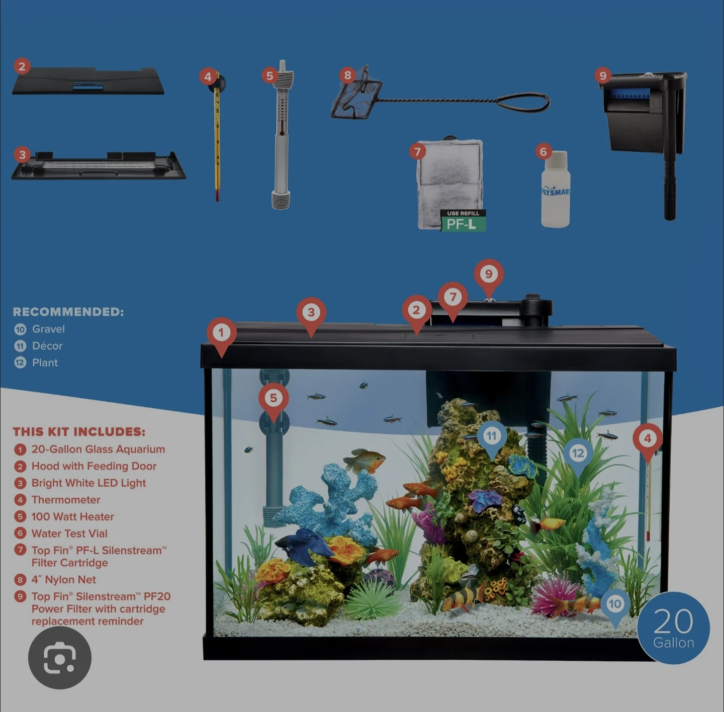 10 Gallon Fish Tank + whole bunddle - Mint condition! - photo 4