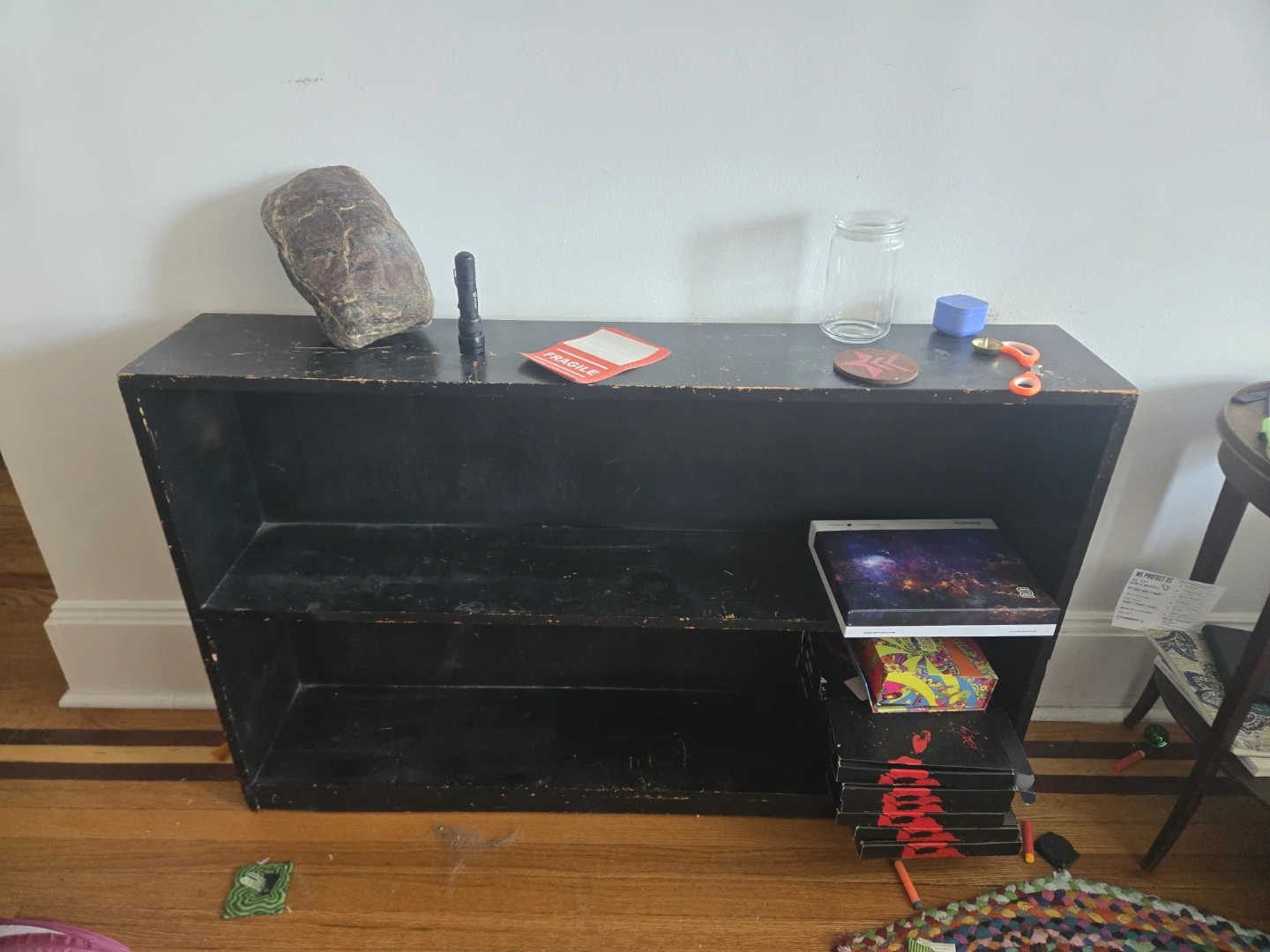 Black Two-Shelf Bookcase