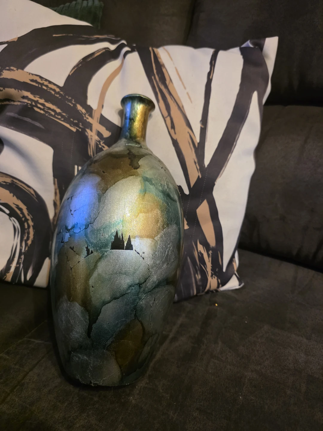 Decorative Vase with Silhouette Design