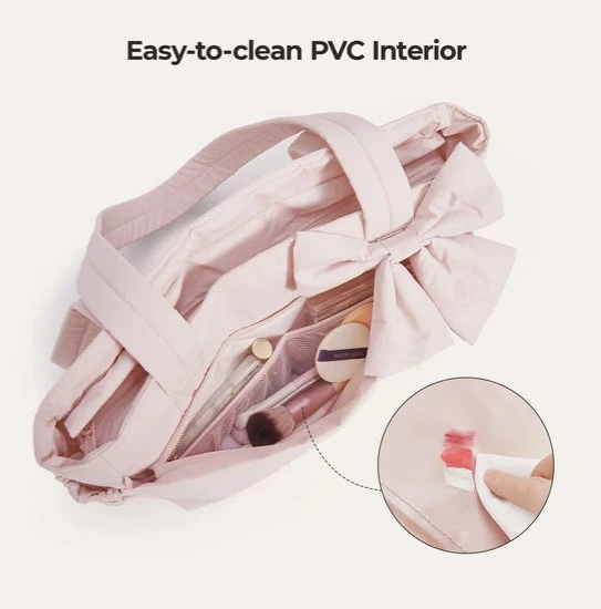 BAGSMART Crush Bow Tote Bag - Baby Pink - photo 5