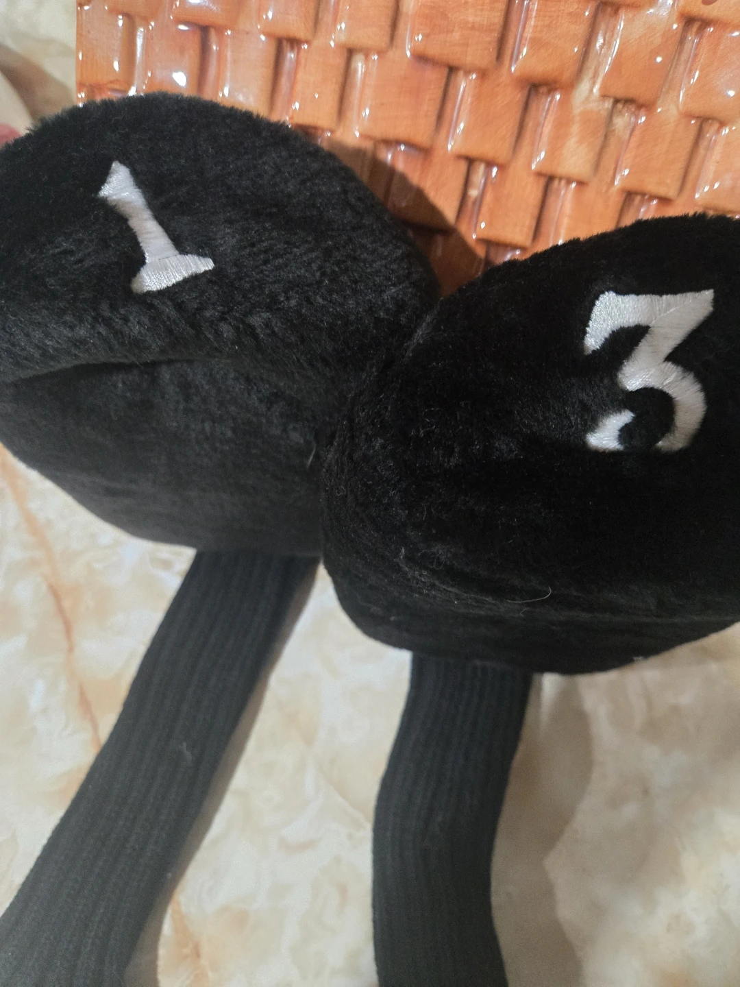 Black Golf Club Headcovers Set of 2 (Numbered 1 & 3) - photo 3