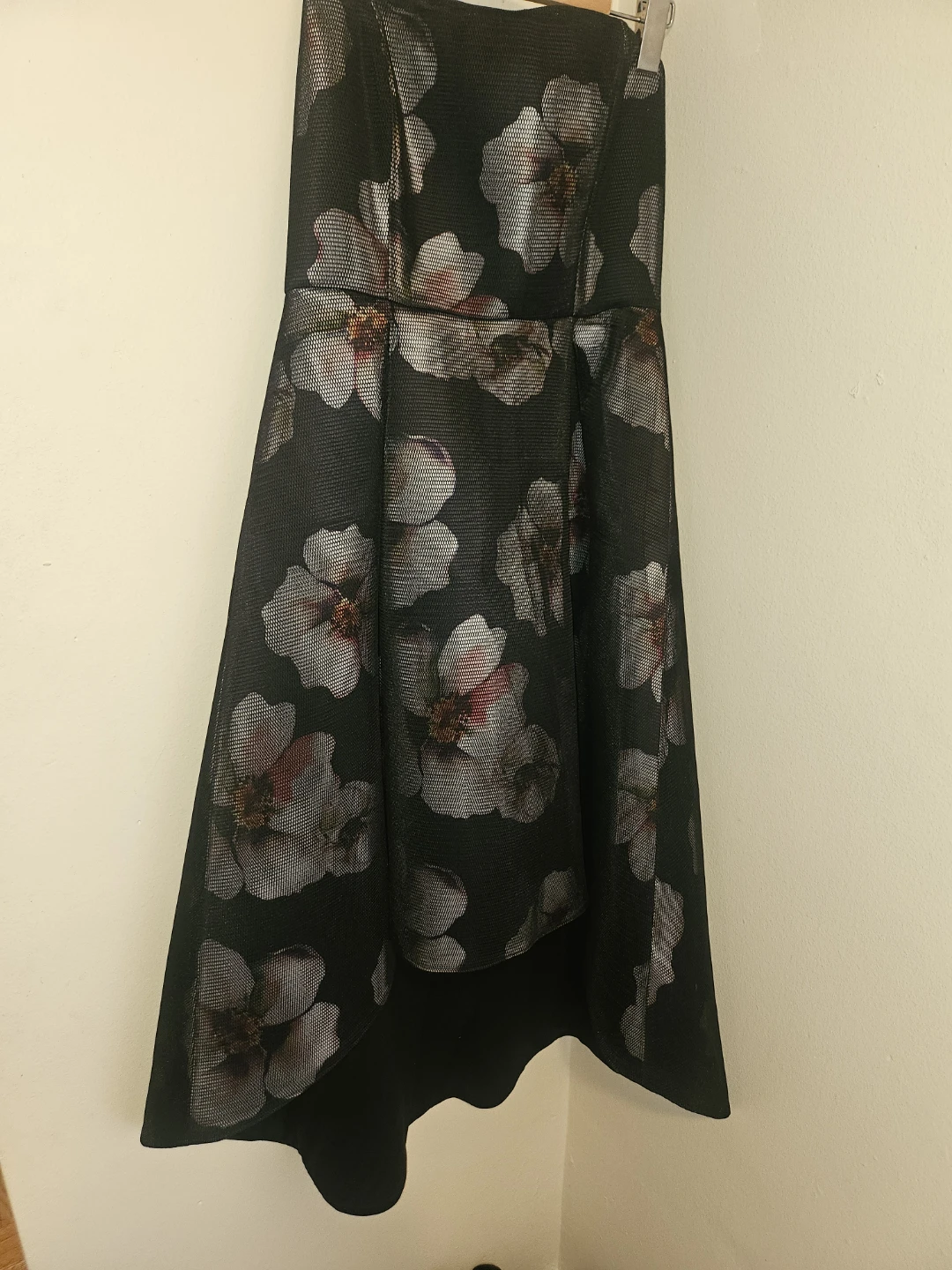 Strapless Floral Fit and Flare Dress Size M