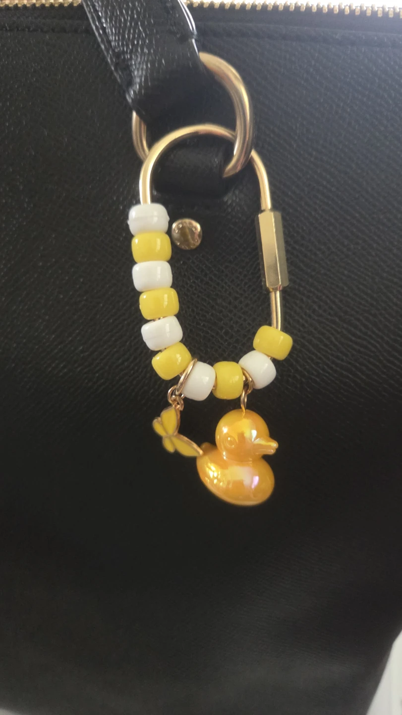 Yellow Duck and Butterfly Charm Keychain - photo 2