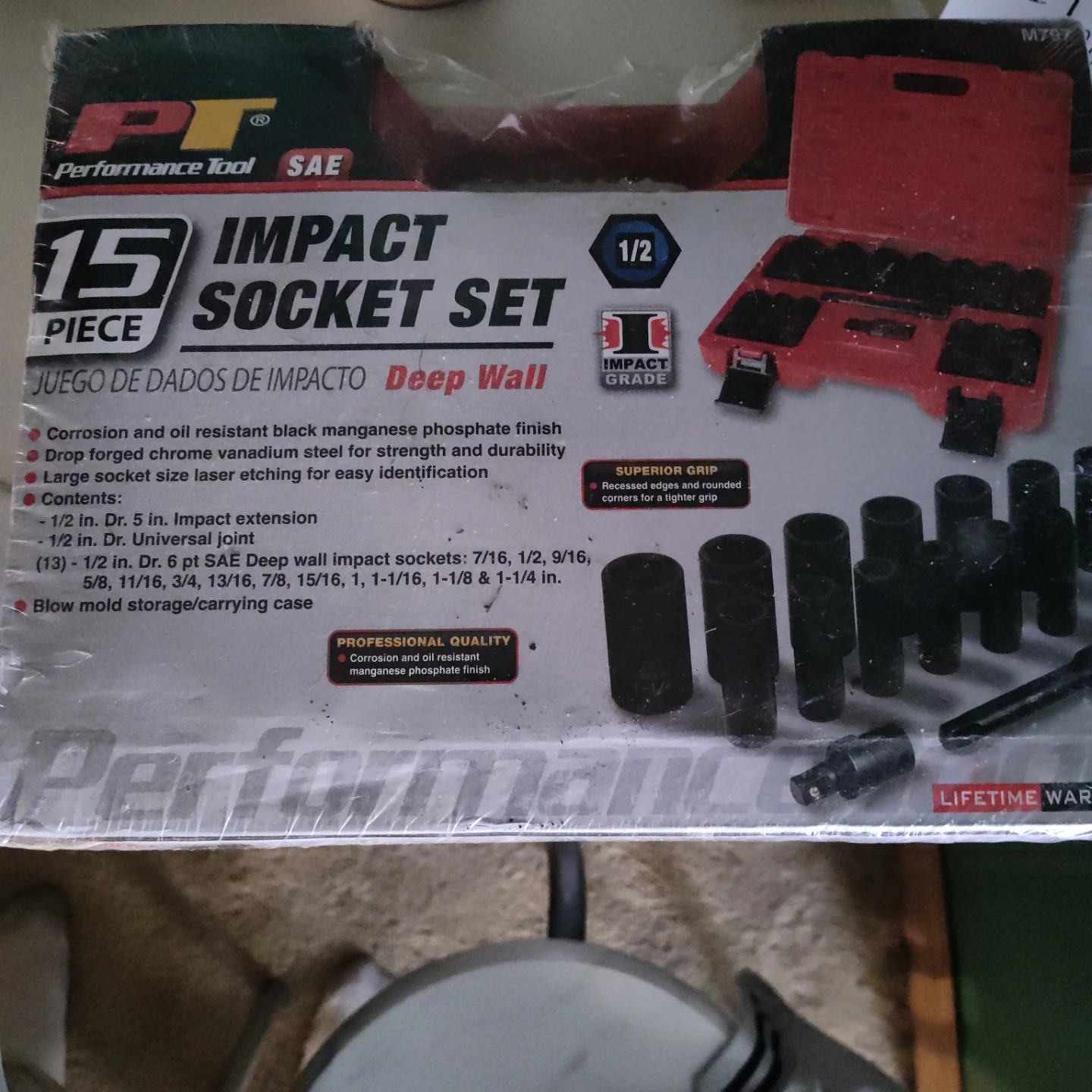 Performance Tool 15-Piece 1/2" Drive Impact Socket Set