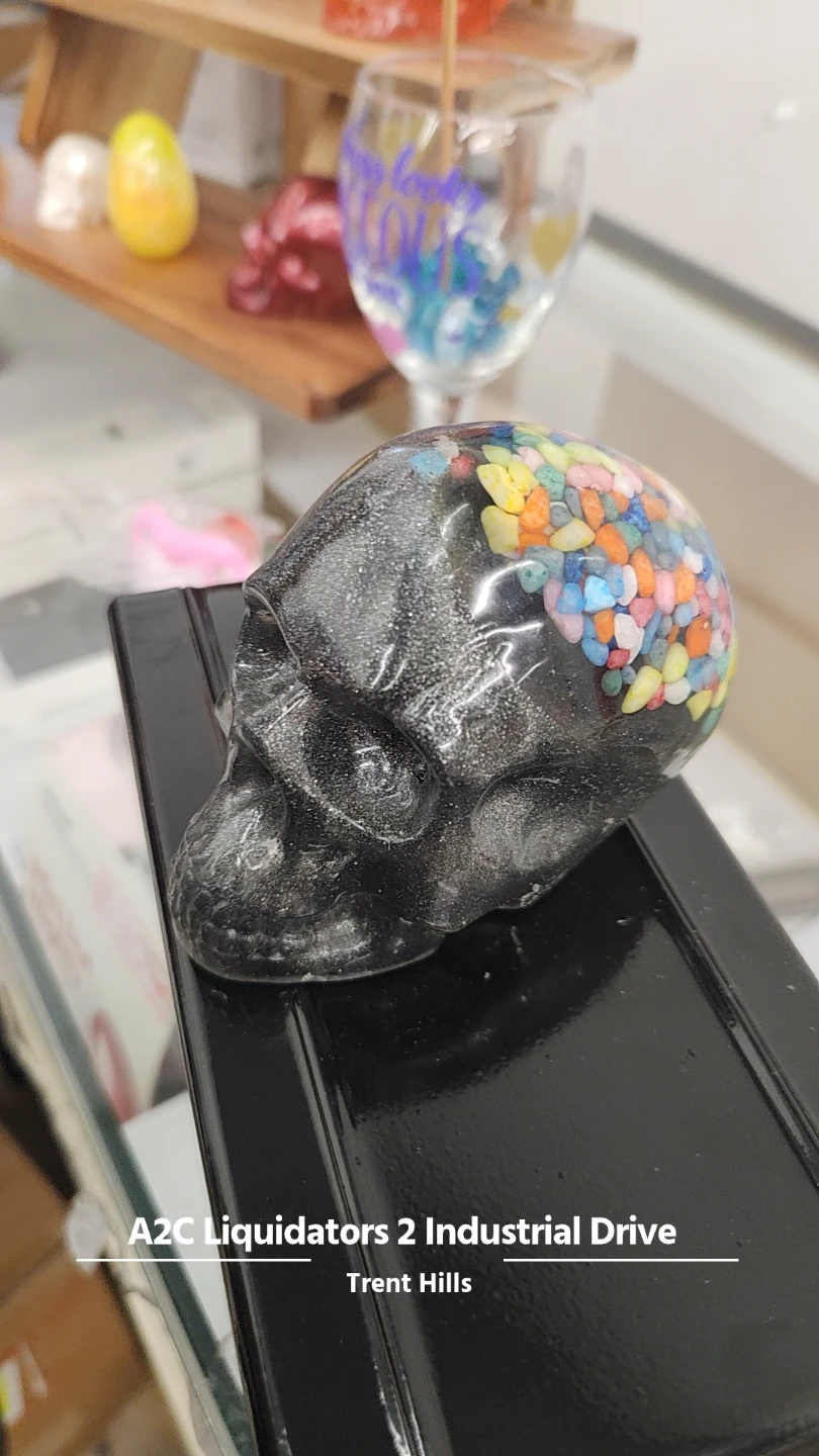 ** Made by local Campbellford Resident**  Resin Skull Figurines