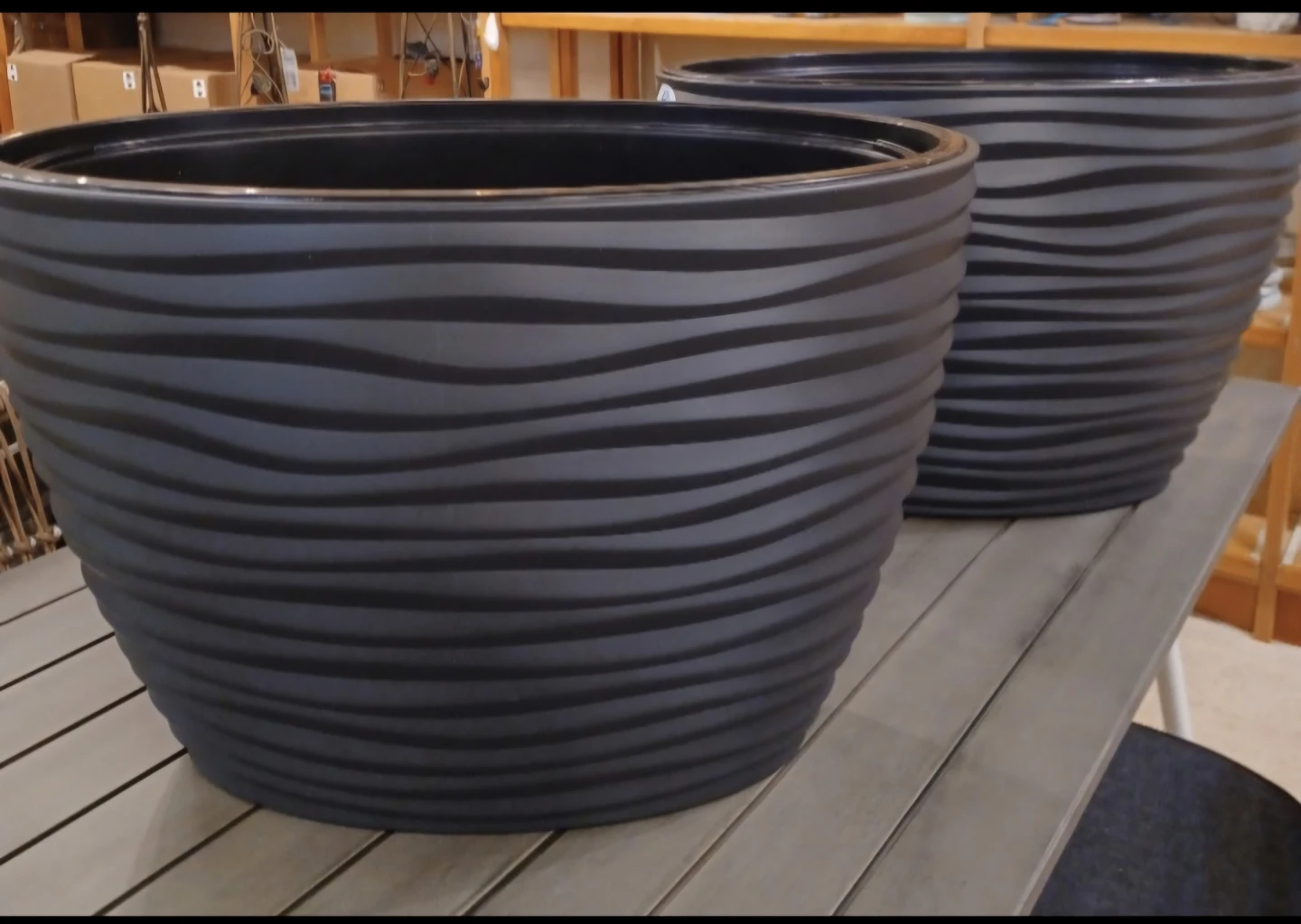 New oval Decorative Planter $20 each charcoal grey