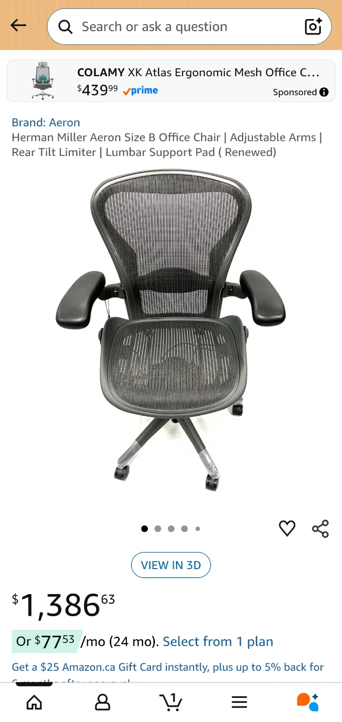 Herman Miller Aeron Office Chair Size B - photo 5