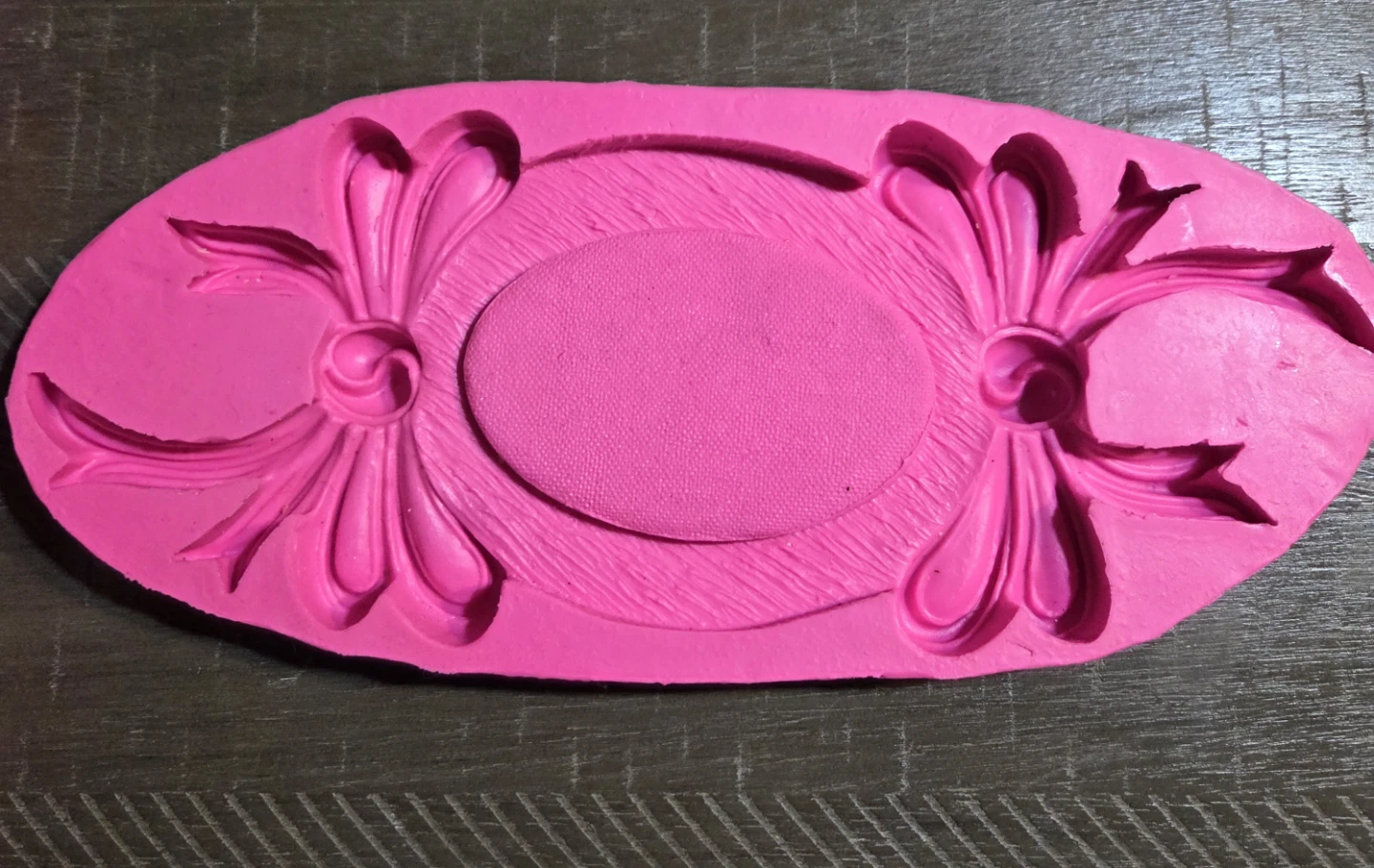 Pink Oval Floral Silicone Mold