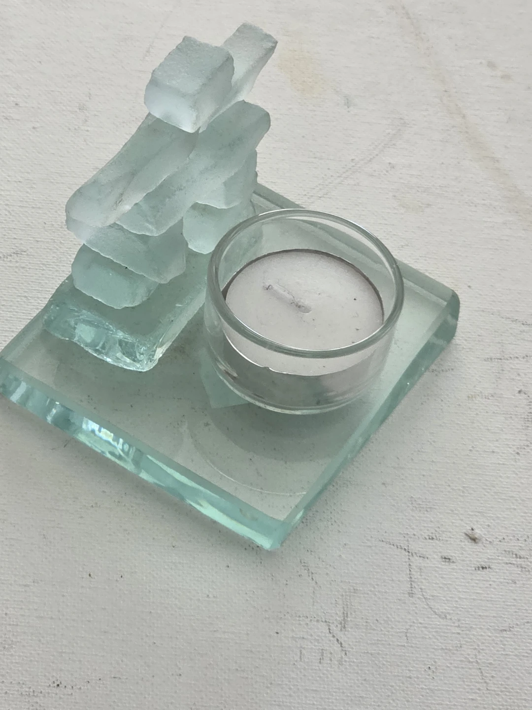 Glass Inukshuk Tealight Candle Holder - photo 3