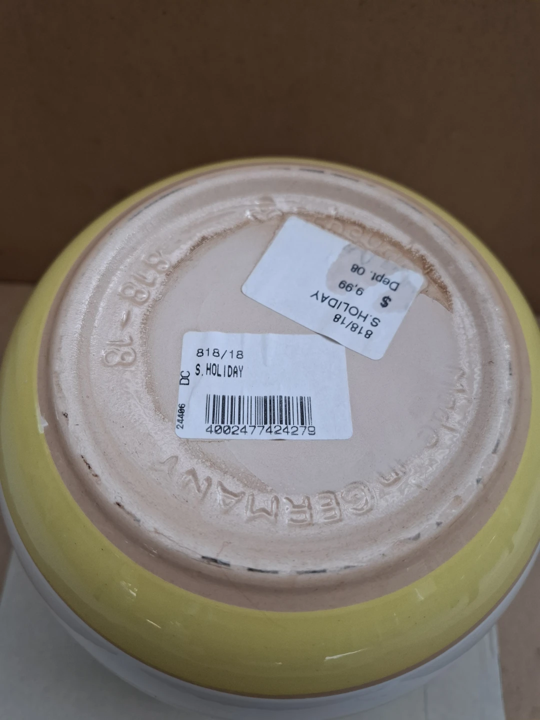 7" Striped Ceramic Planter Pot - photo 2