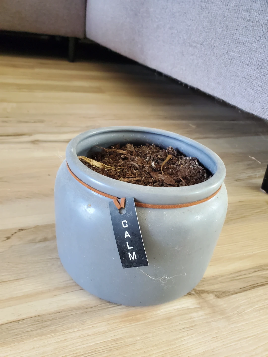 Grey Ceramic Planter Pot 5" opening