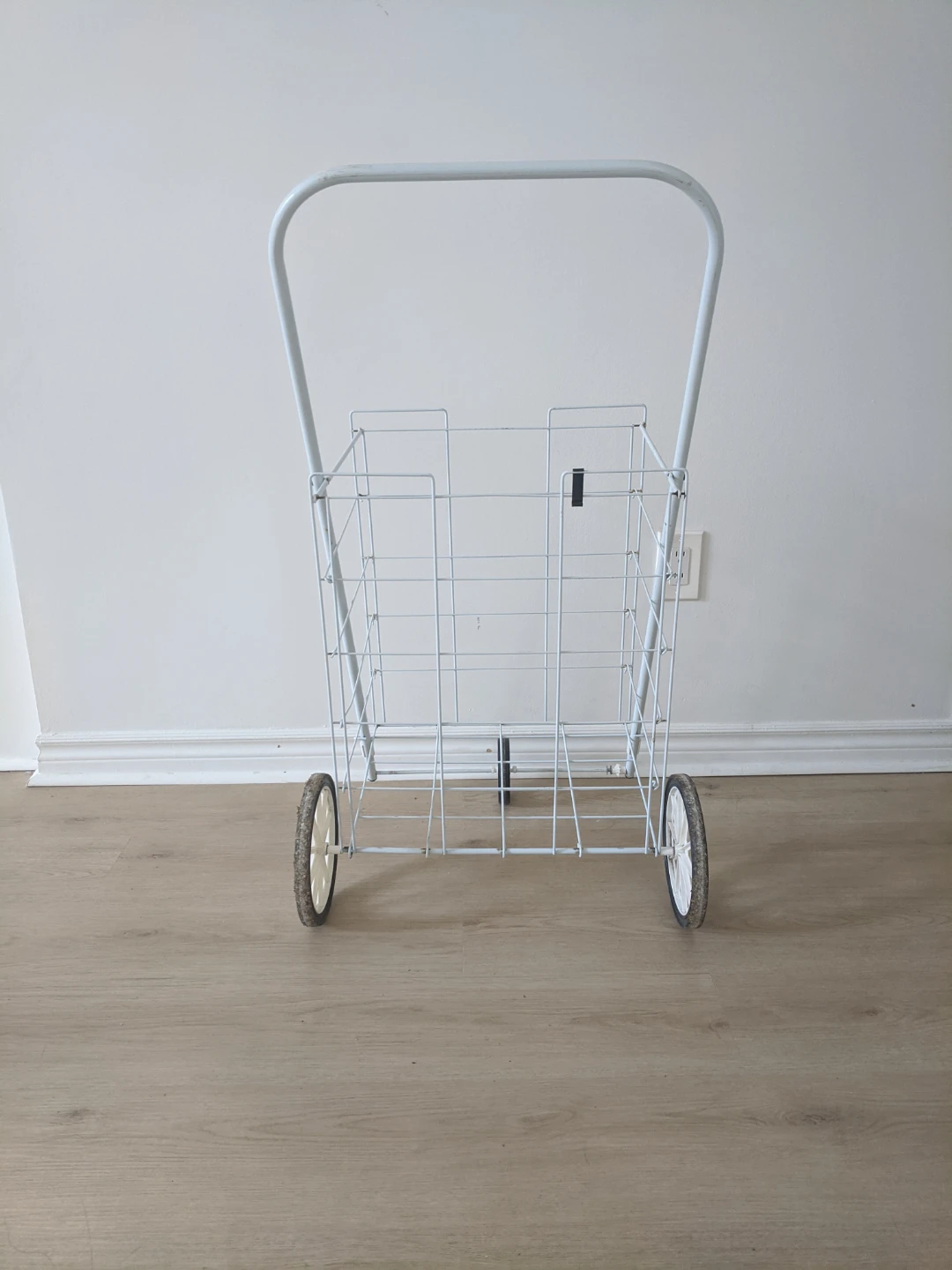 White Metal Rolling Shopping Cart - photo 3