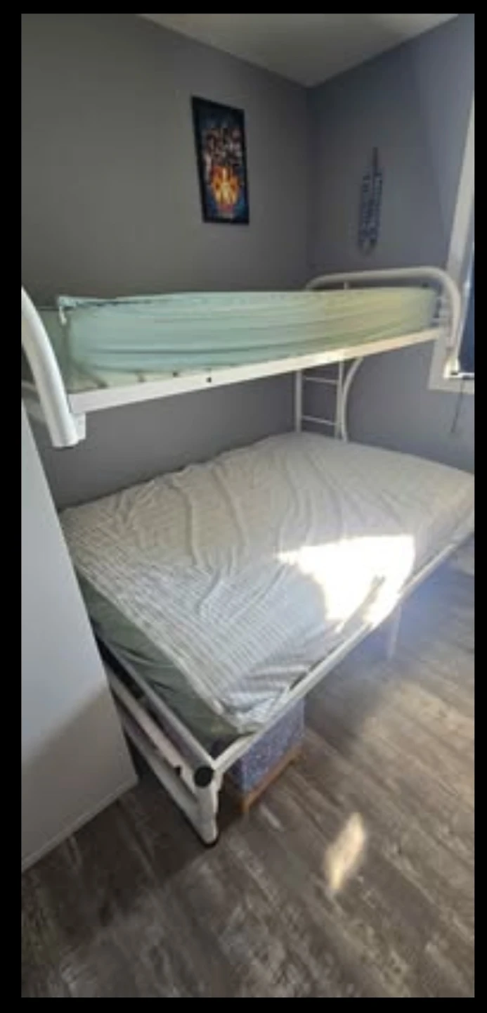 White Metal Bunk Bed