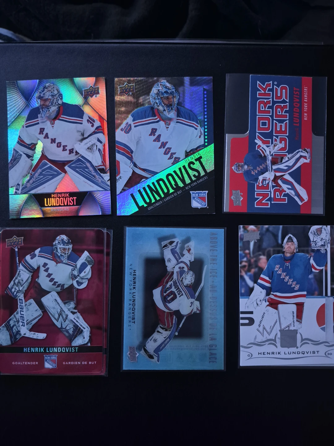 Henrik Lundqvist New York Rangers Hockey Cards (Lot of 6)