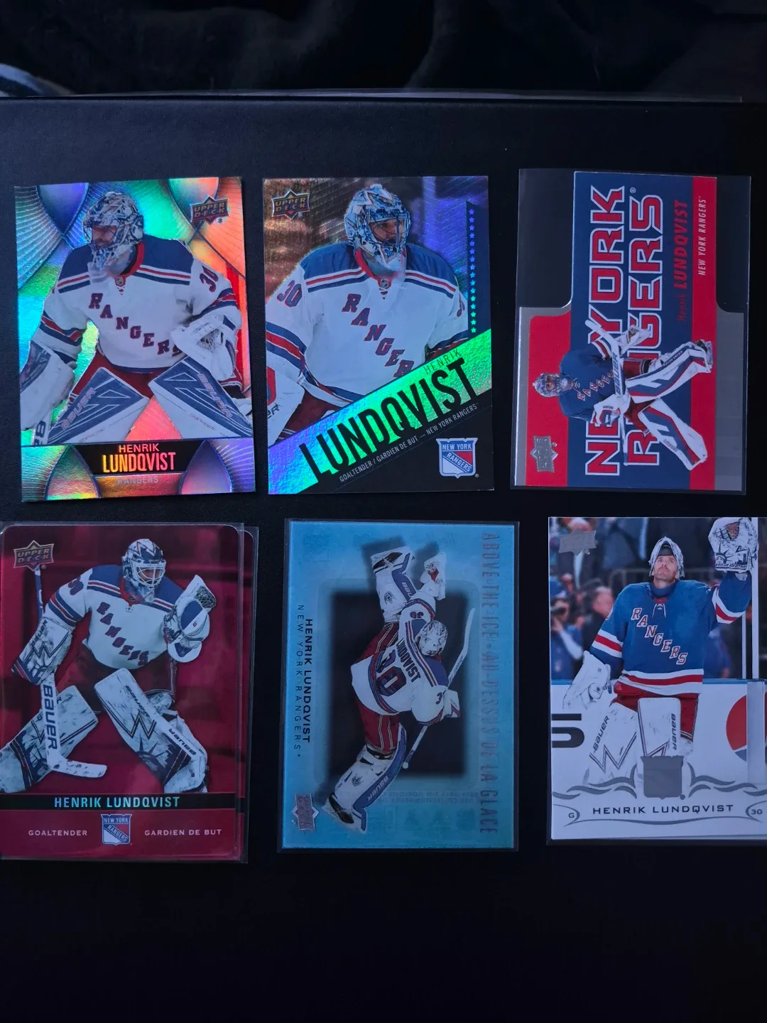 Henrik Lundqvist New York Rangers Hockey Cards (Lot of 6)