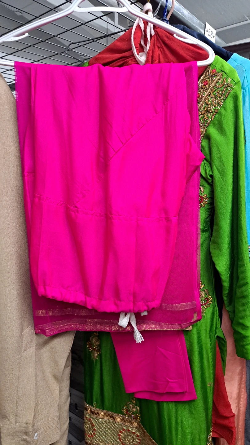 Women's Pink & Blue Embroidered Indian Dress - photo 4