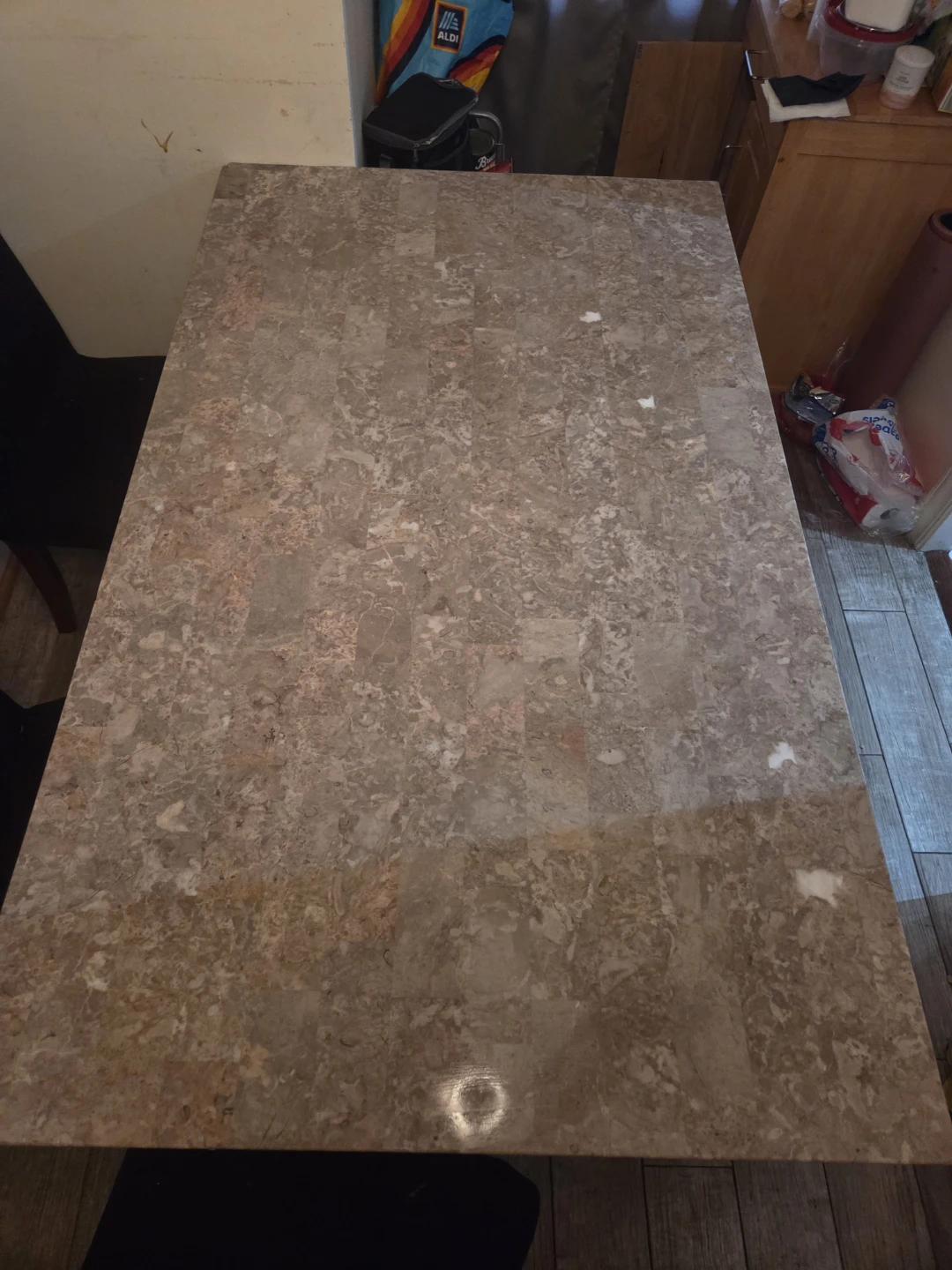 Marble Top Dining Table with Bench - photo 2