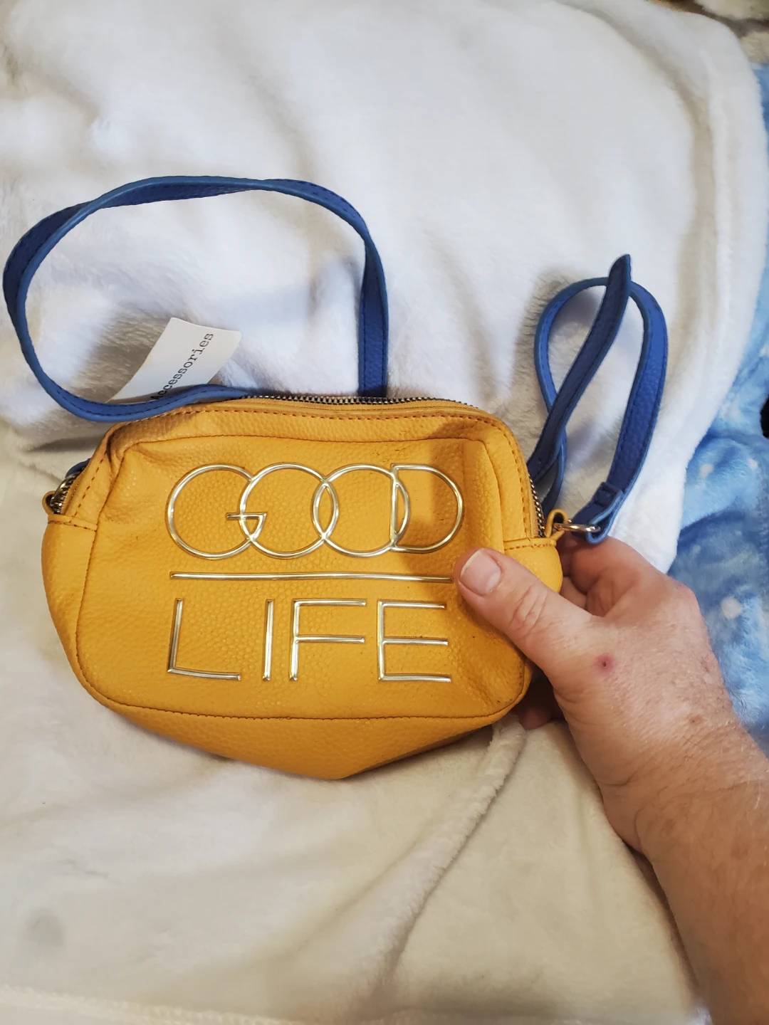 Yellow Crossbody Bag with "GOOD LIFE"