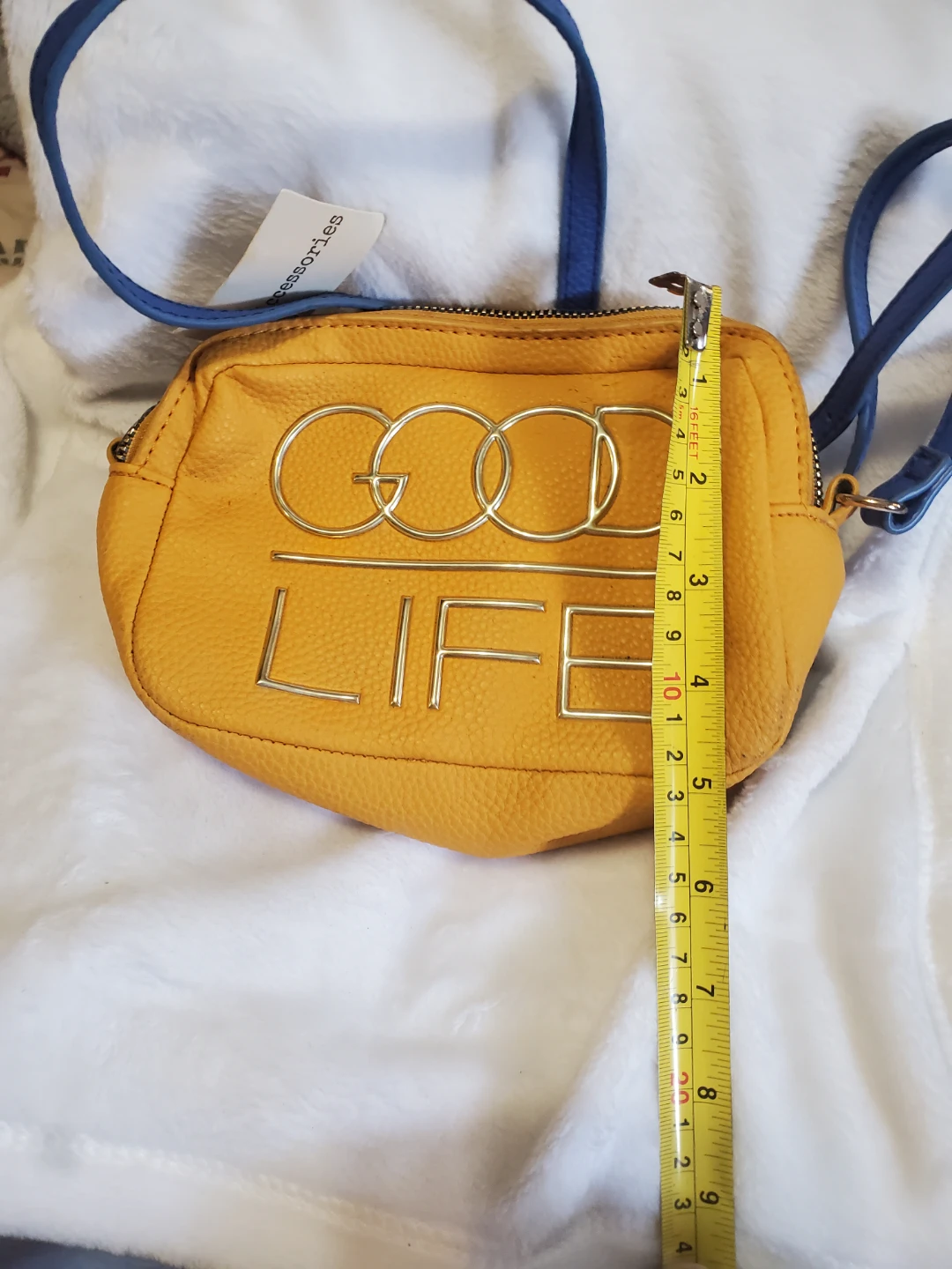 Yellow Crossbody Bag with "GOOD LIFE" - photo 3
