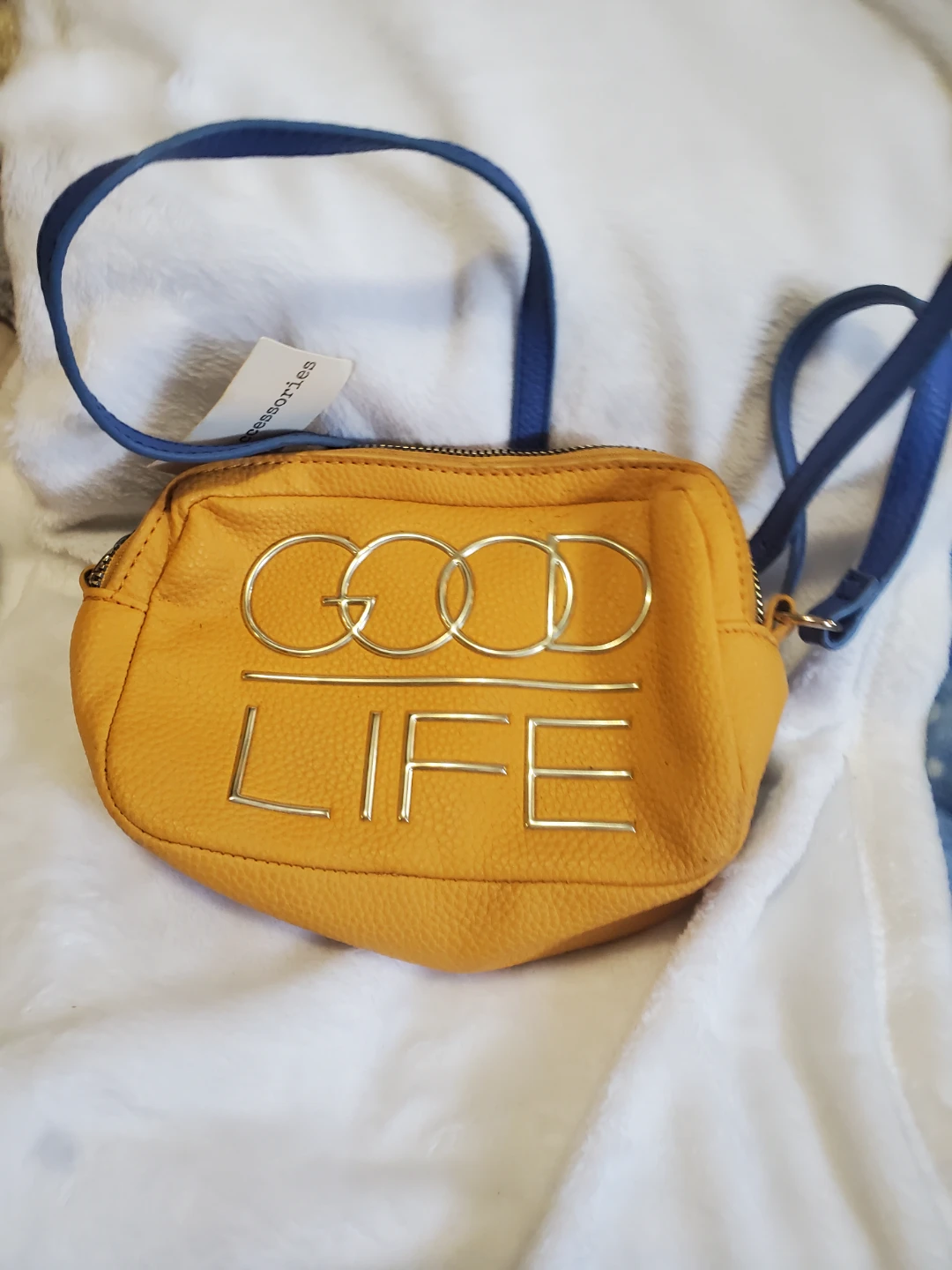Yellow Crossbody Bag with "GOOD LIFE" - photo 4