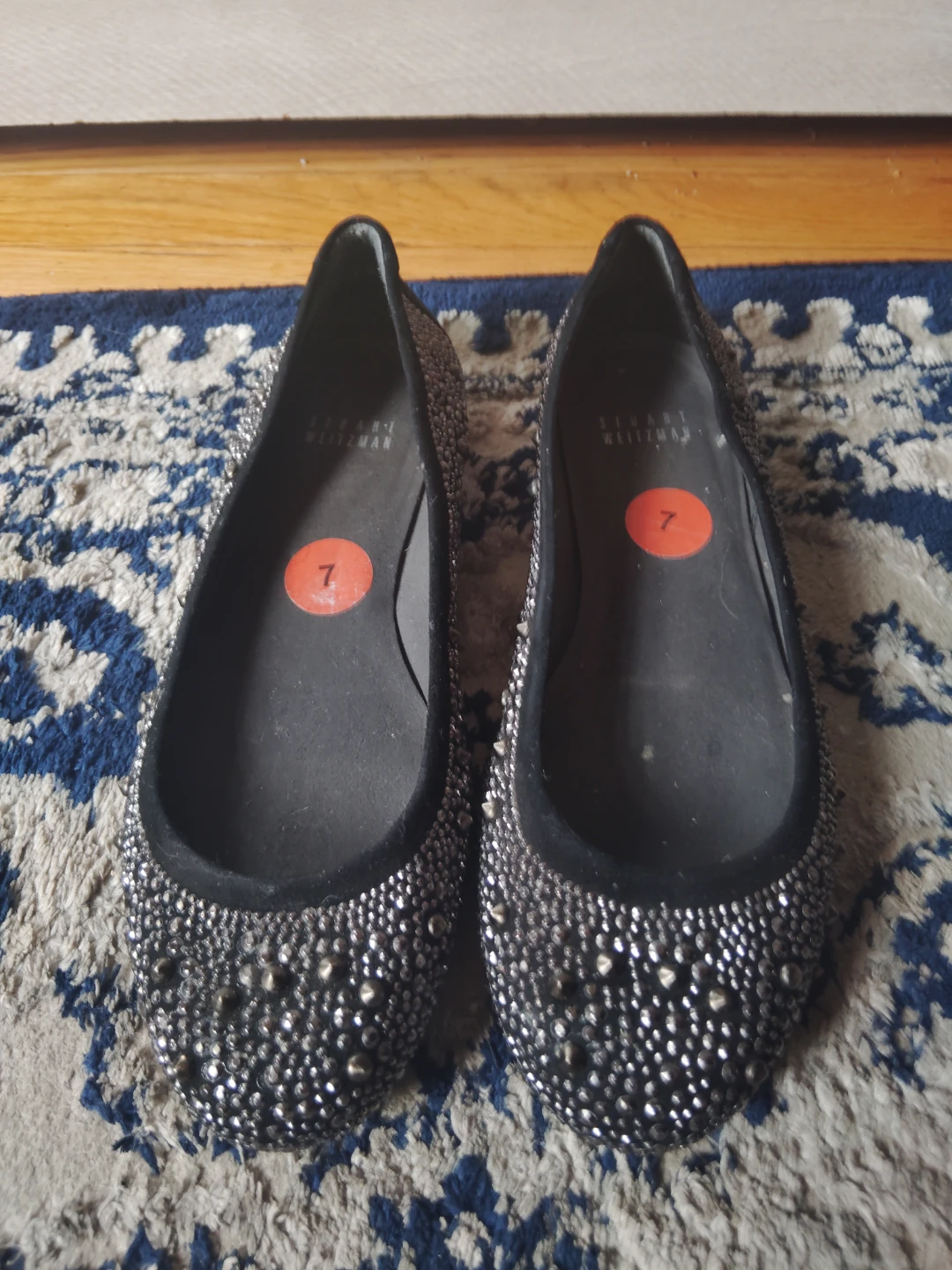 Stuart Weitzman Embellished Ballet Flats - Size 7