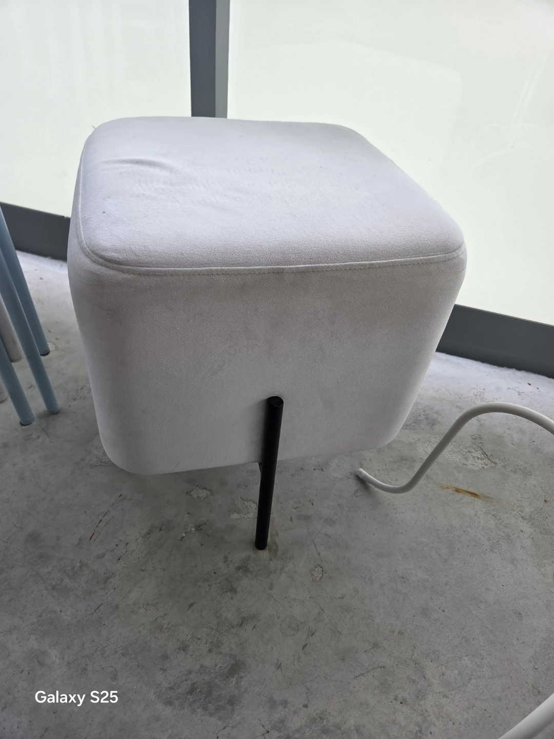 White Square Ottoman Footstool