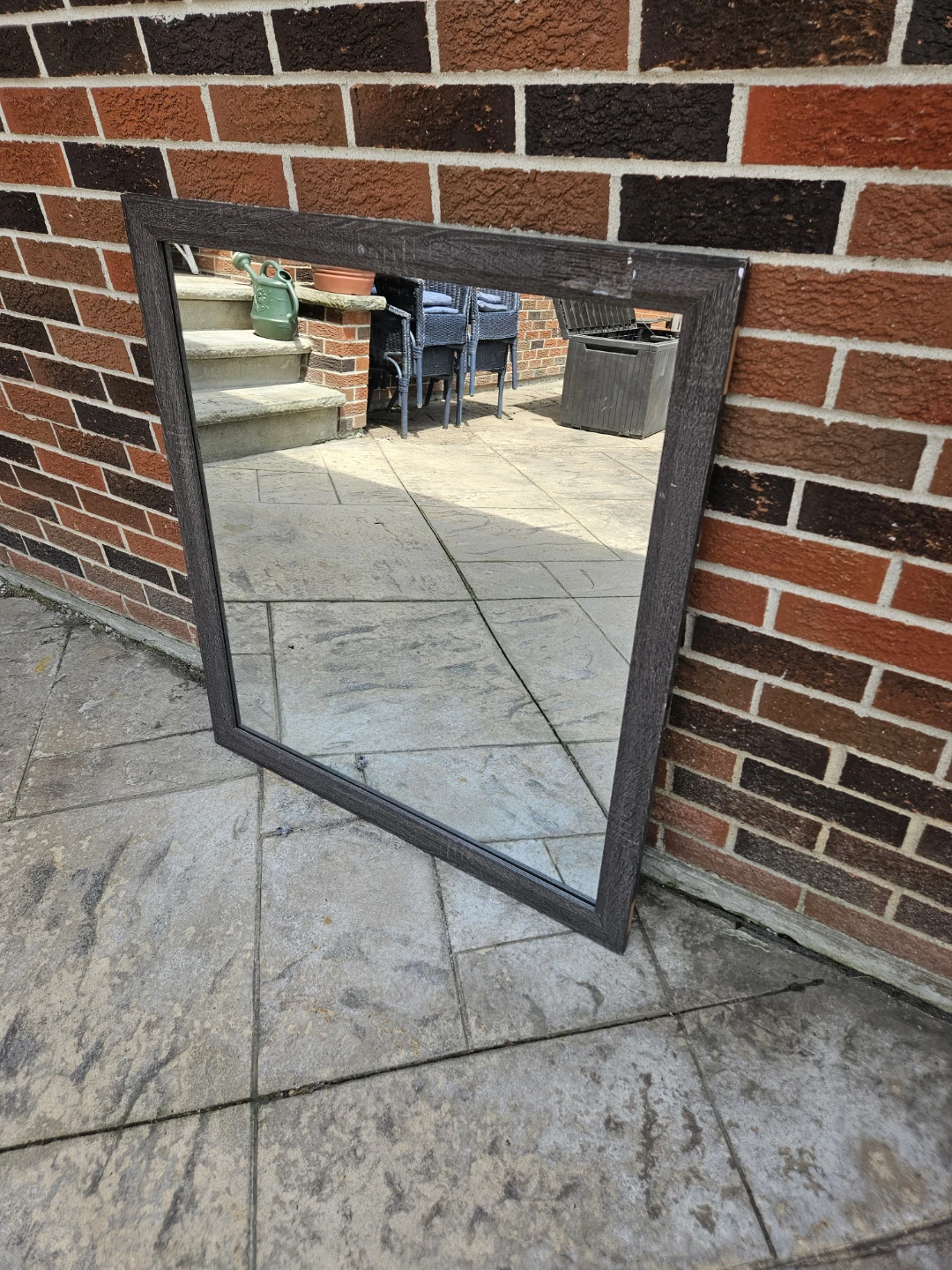 Wall Mirror with Dark Wood Effect Frame