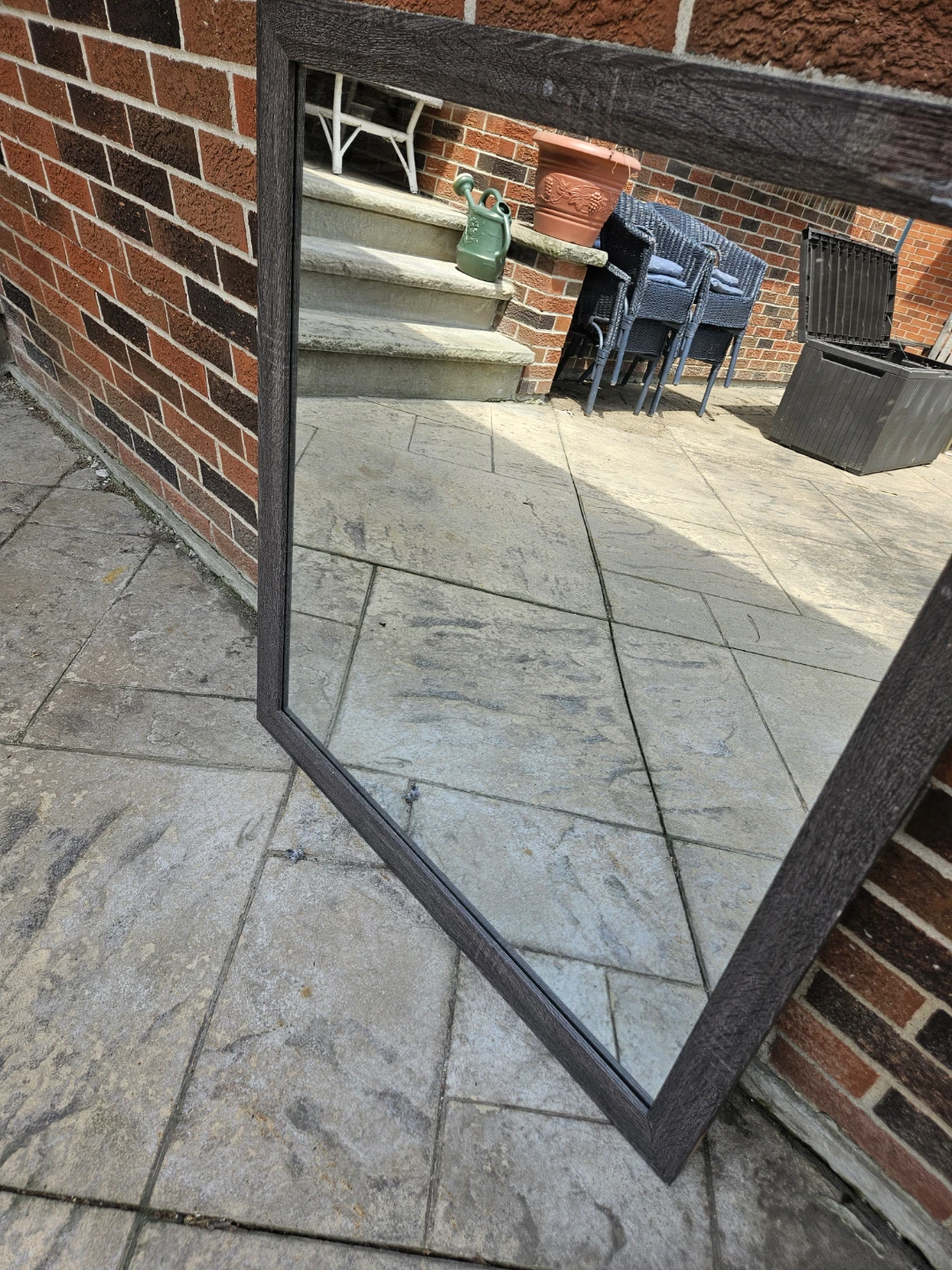 Wall Mirror with Dark Wood Effect Frame - photo 2