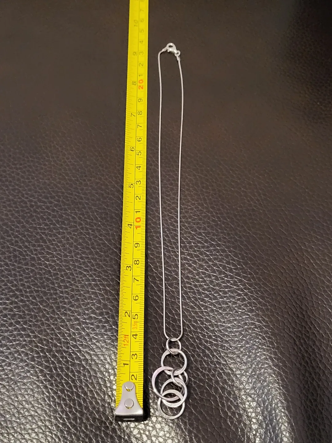 Palanque Sterling Silver Multi-Ring Pendant Necklace - photo 4