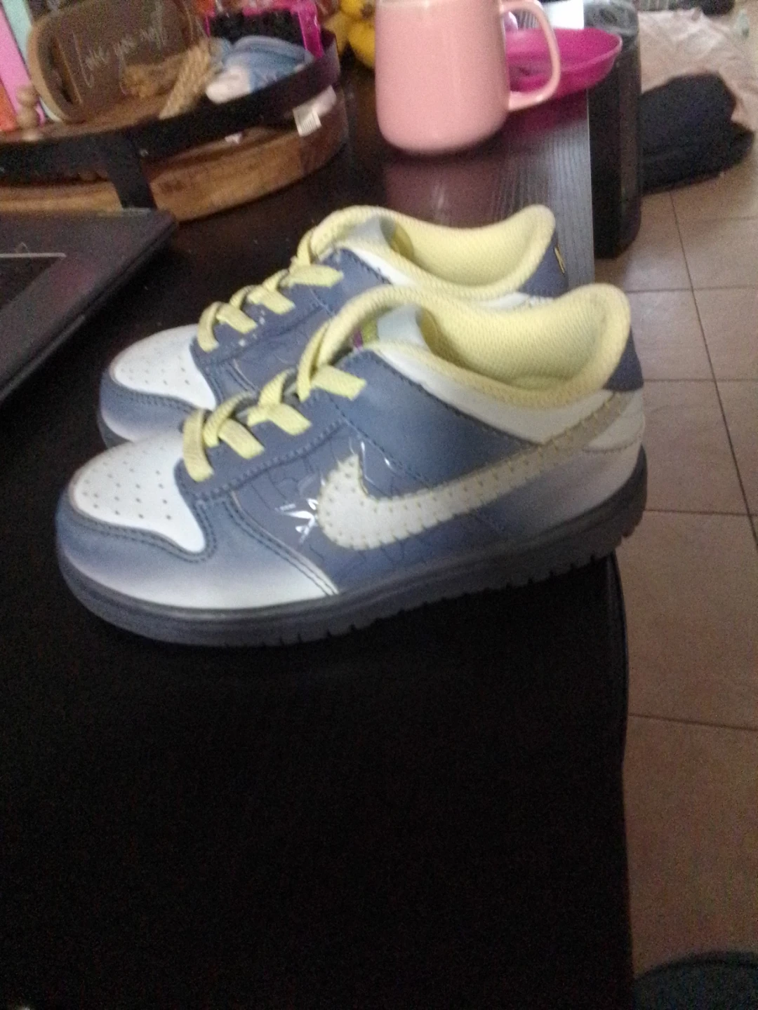 Nike Dunk Low Kids Shoes Blue White Yellow