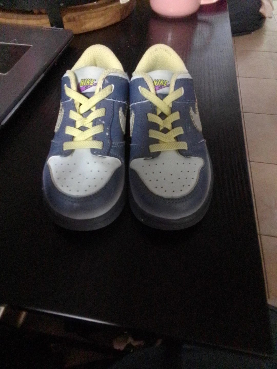 Nike Dunk Low Kids Shoes Blue White Yellow - photo 2
