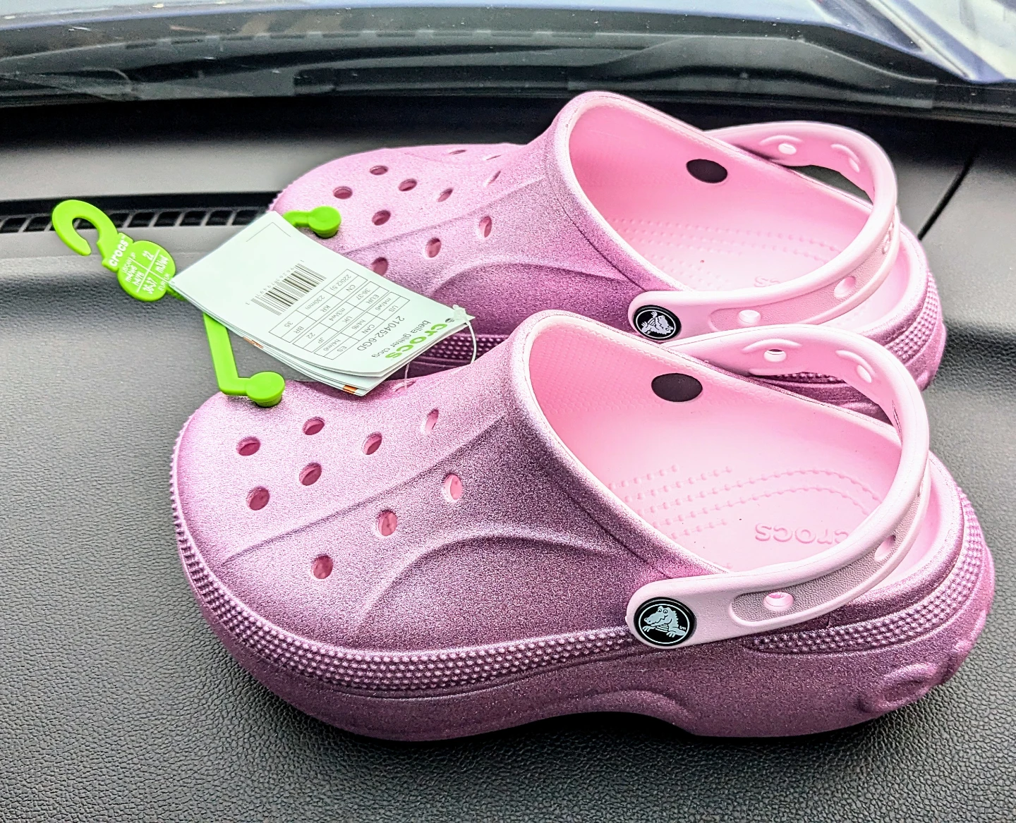 Crocs Classic Glitter Clog Shoes Size 6W US