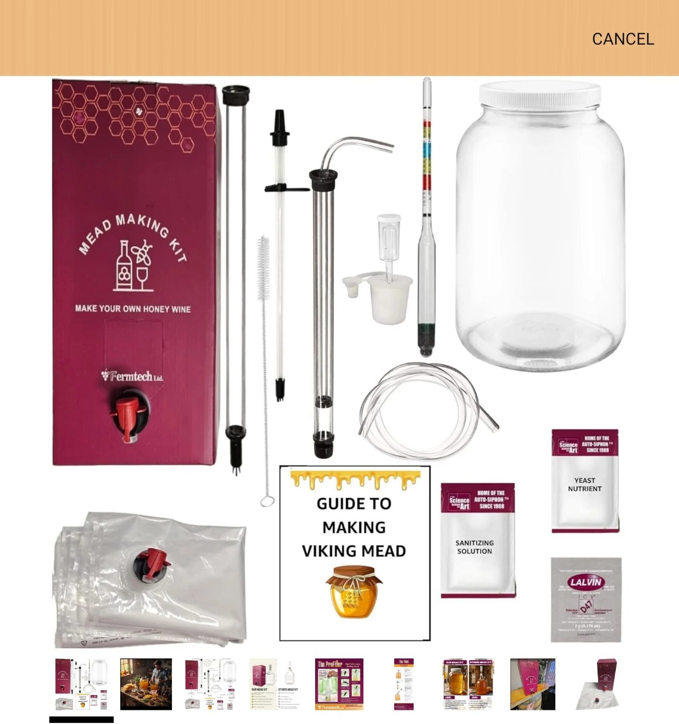 Mead Making Kit with 1 Gallon Carboy