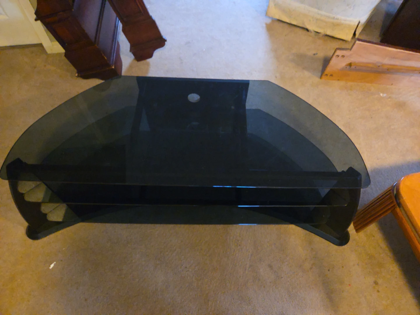 Black Glass TV Stand