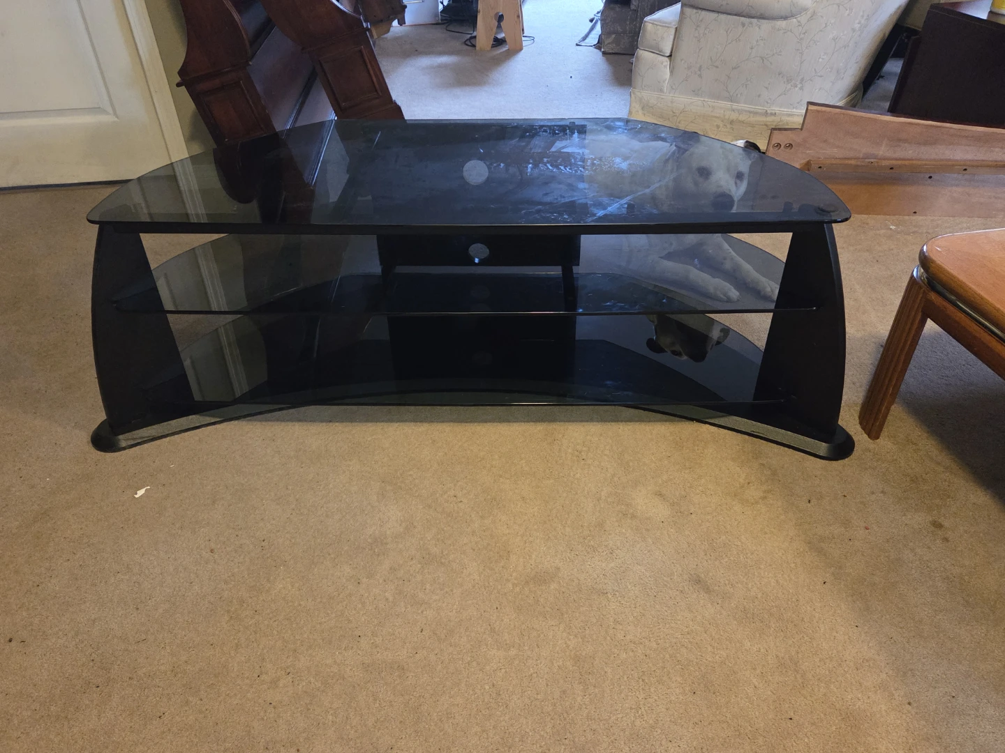 Black Glass TV Stand - photo 2