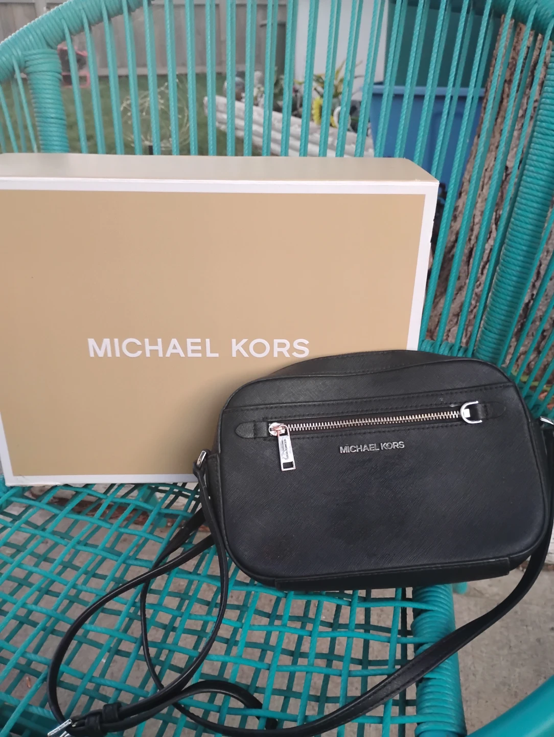 Michael Kors Black Leather Crossbody Bag