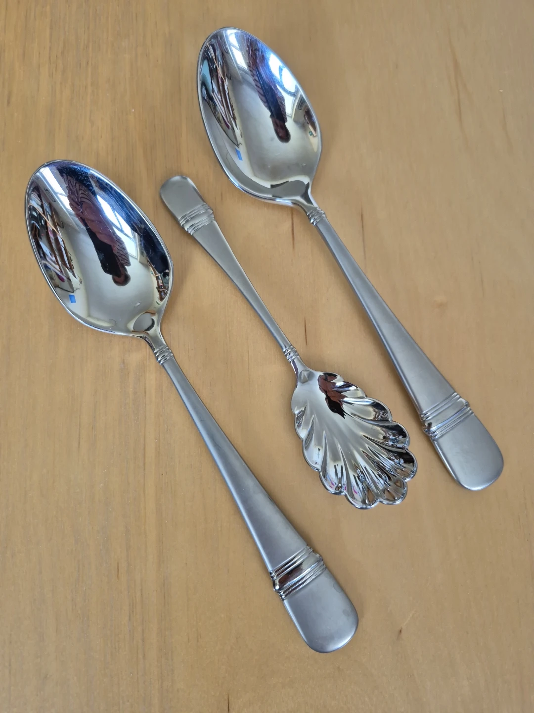 Serving spoons (2 Large) + Sugar spoon 18/10 Stainless Steel