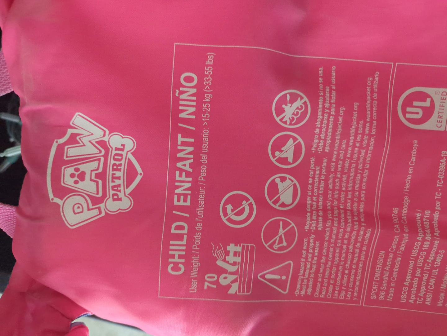 Paw Patrol & Weary Life Jacket Child Infant Niño - photo 3