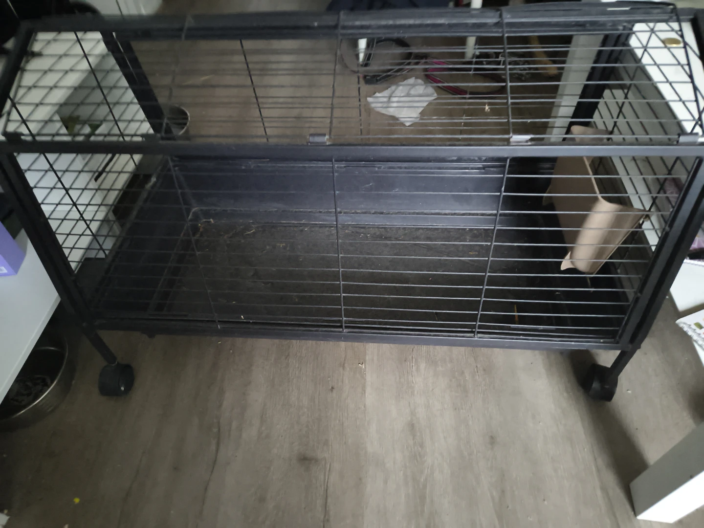 Large Black Pet Cage on Wheels - photo 2