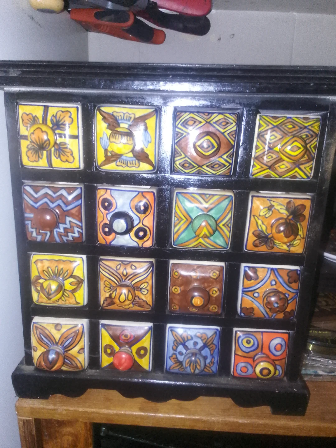 16 Drawer Ceramic Tile Organizer Chest